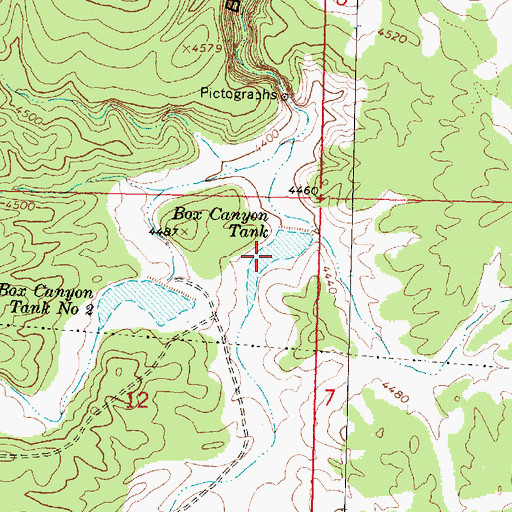 Topographic Map of Box Canyon Tank, AZ