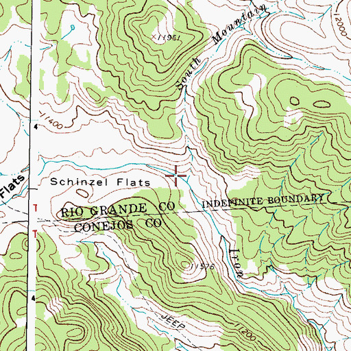 Topographic Map of South Mountain Creek, CO