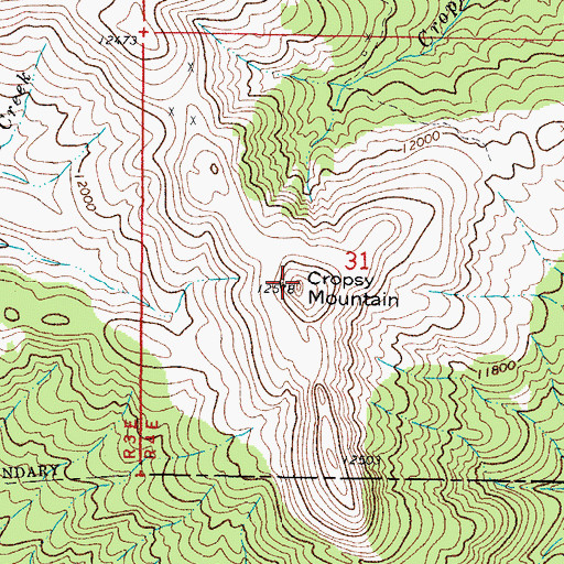 Topographic Map of Cropsy Mountain, CO