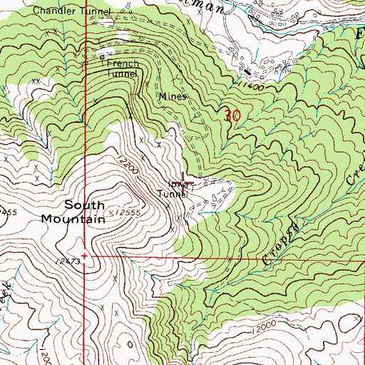 Topographic Map of Iowa Tunnel, CO