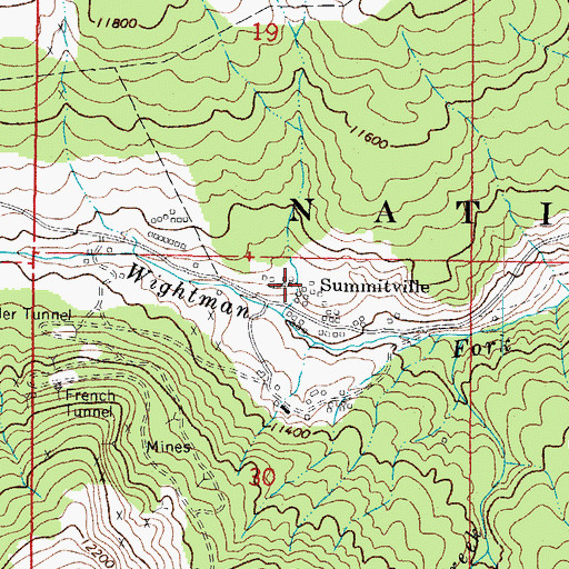 Topographic Map of Summitville (historical), CO