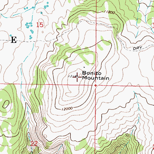 Topographic Map of Bonito Mountain, CO