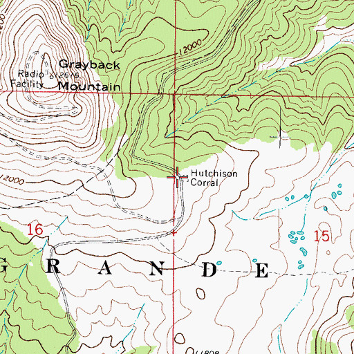 Topographic Map of Hutchison Corral, CO
