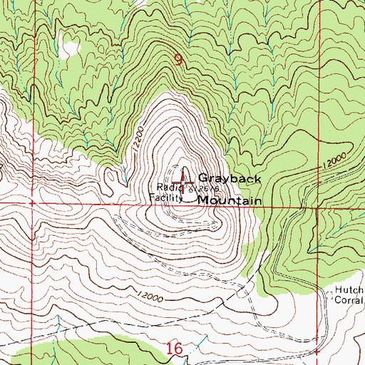 Topographic Map of Grayback Mountain, CO