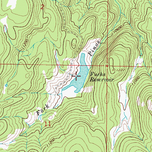 Topographic Map of Fuchs Reservoir, CO
