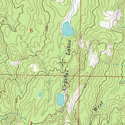 Topographic Map of Crystal Lakes, CO