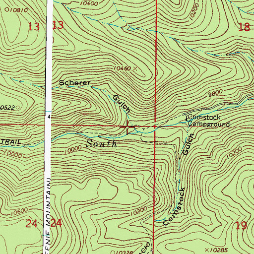 Topographic Map of Scherer Gulch, CO