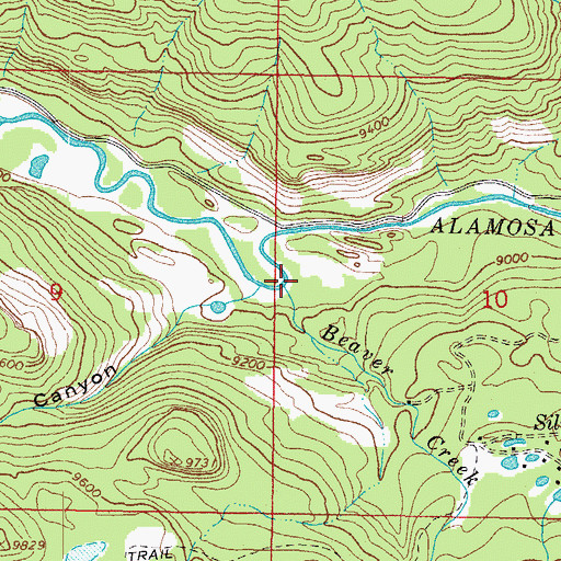 Topographic Map of Beaver Creek, CO