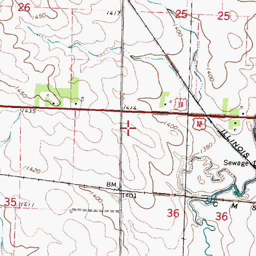 Topographic Map of Cherokee Hall, IA