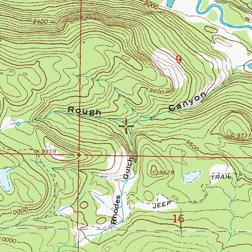 Topographic Map of Rhodes Gulch, CO