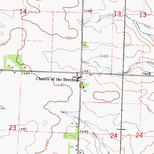 Topographic Map of Sheldon Church of the Brethren, IA