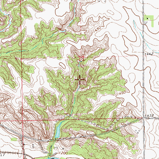 Topographic Map of Fairview Area, IA