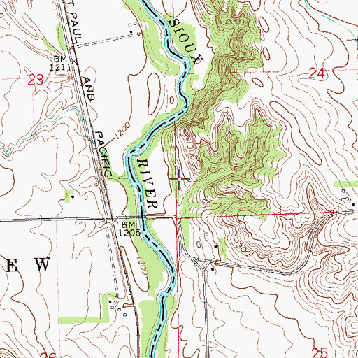 Topographic Map of Big Sioux River Wildlife Area, IA