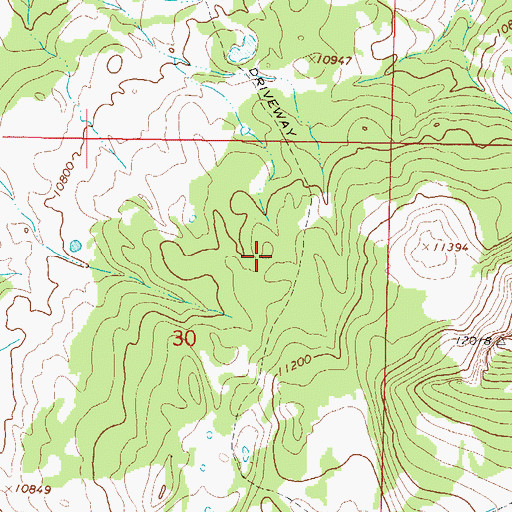 Topographic Map of Hot Creek Stock Driveway, CO