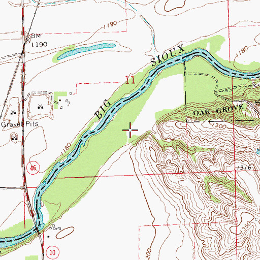Topographic Map of Big Sioux Park, IA