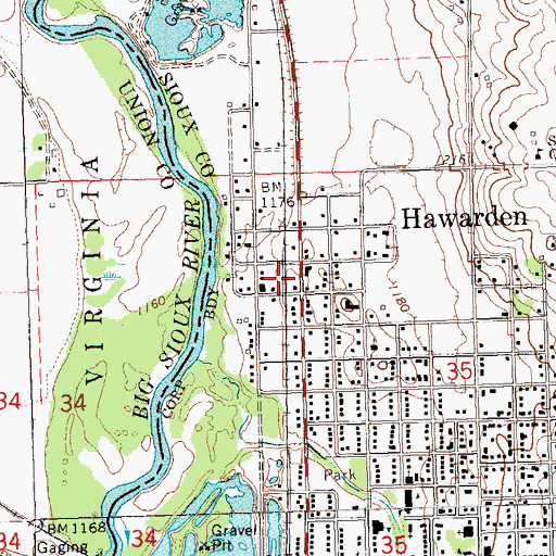 Topographic Map of Calliope Post Office (historical), IA
