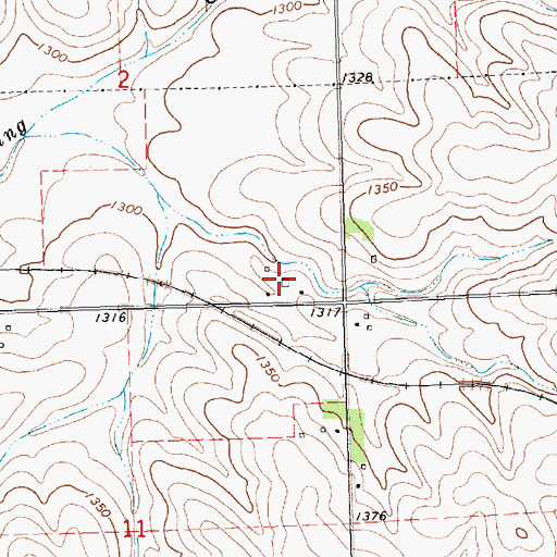 Topographic Map of Corn Valley Post Office (historical), IA