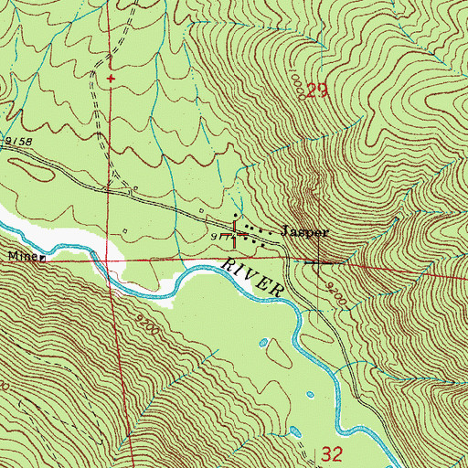 Topographic Map of Jasper, CO