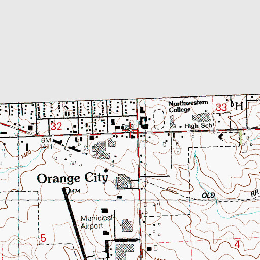 Topographic Map of Science Hall, IA