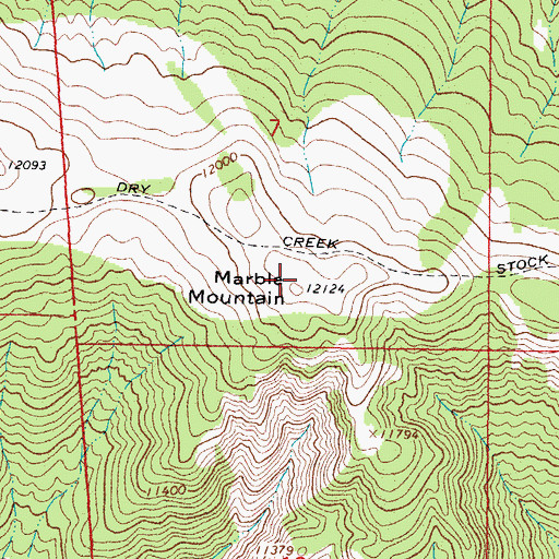 Topographic Map of Marble Mountain, CO