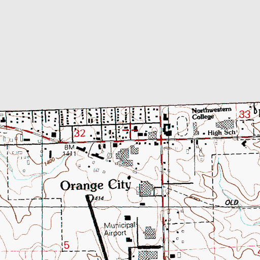 Topographic Map of West Hall, IA