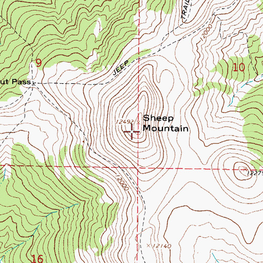 Topographic Map of Sheep Mountain, CO