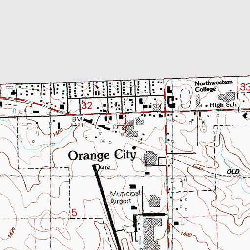 Topographic Map of Rowenhorst Student Center, IA