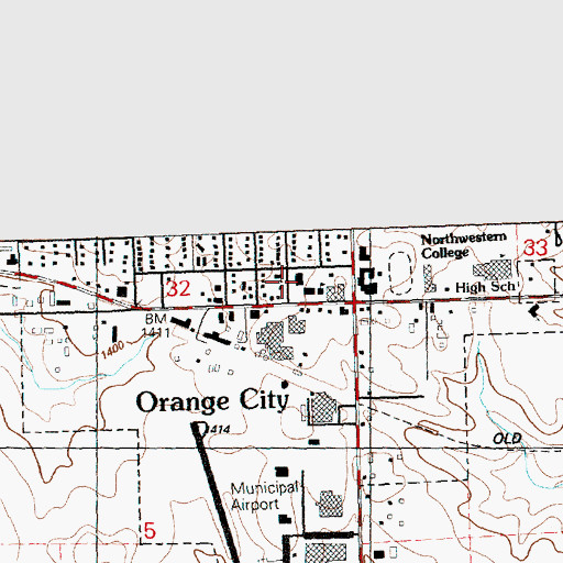 Topographic Map of Courtyard Village, IA