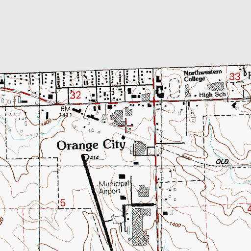 Topographic Map of Physical Education and Health Center, IA