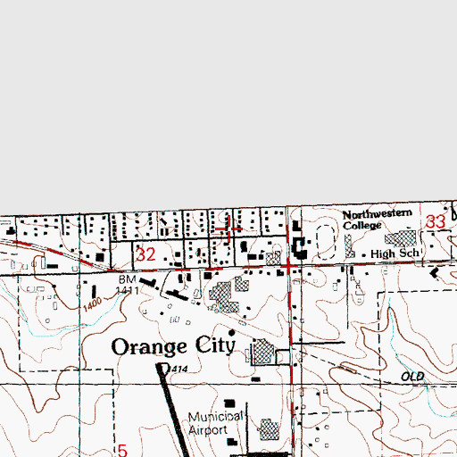 Topographic Map of North Hall, IA