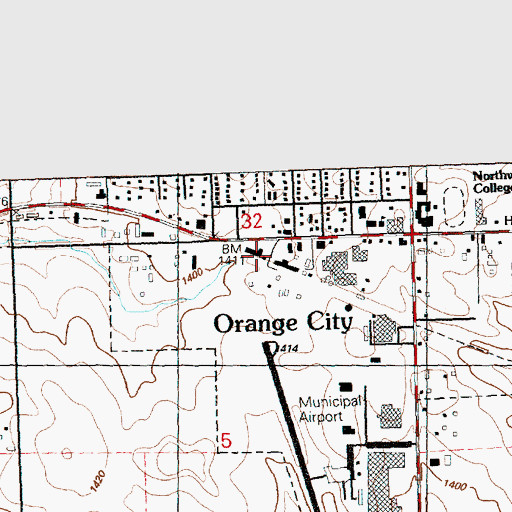 Topographic Map of Orange City (historical), IA