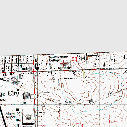 Topographic Map of MOC - Floyd Valley High School, IA