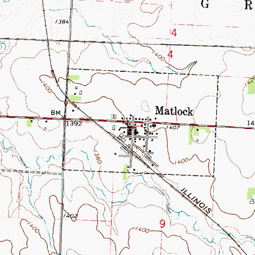 Topographic Map of Matlock Post Office (historical), IA