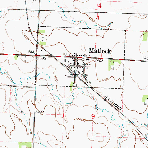 Topographic Map of Matlock (historical), IA