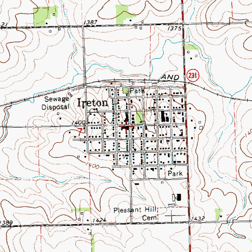 Topographic Map of Ten Napel Brothers Incorporated Elevator, IA