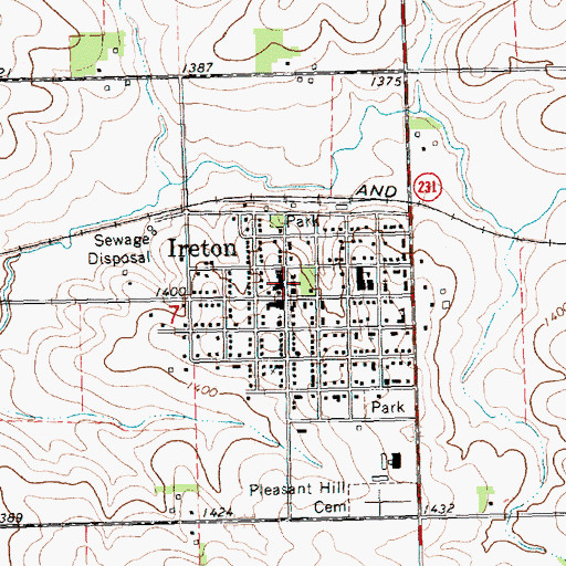 Topographic Map of Ireton Family Practice Building, IA
