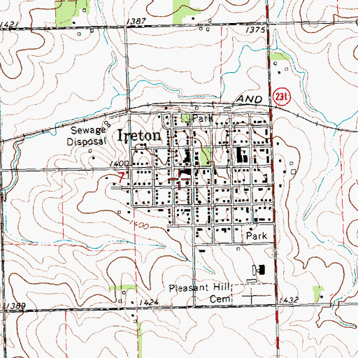 Topographic Map of Methodist Church, IA