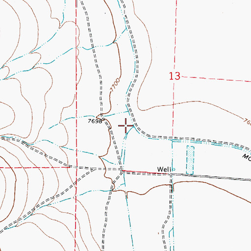 Topographic Map of Cat Creek, CO