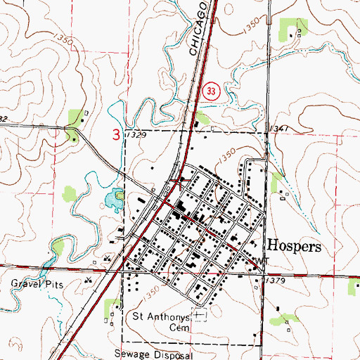 Topographic Map of Farmers Co-op Elevator, IA