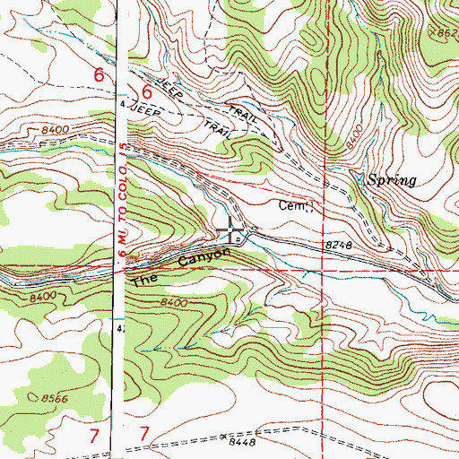 Topographic Map of The Canyon, CO