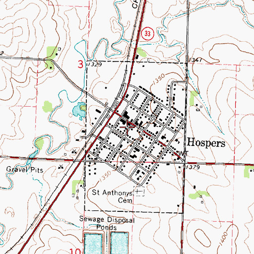 Topographic Map of World War II Memorial Park, IA
