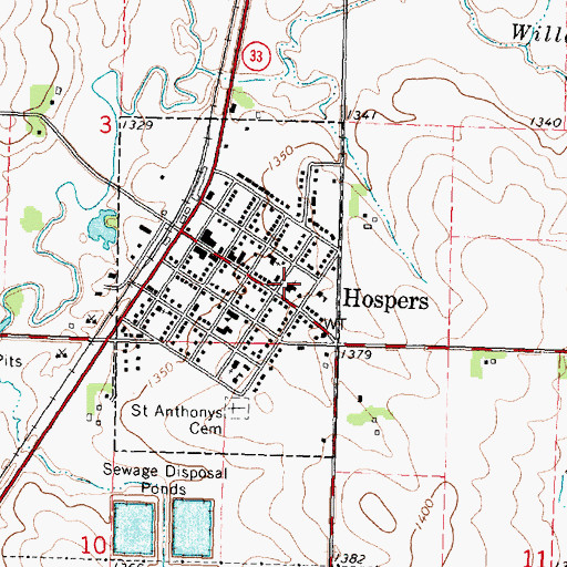 Topographic Map of First Reformed Church, IA
