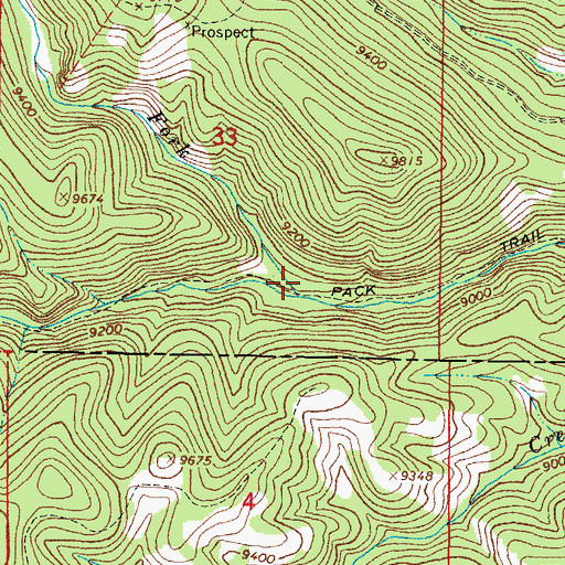 Topographic Map of South Fork Cat Creek, CO