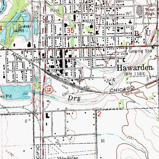 Topographic Map of Terra International Incorporated Elevator, IA