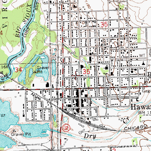 Topographic Map of Trinity Lutheran Church, IA