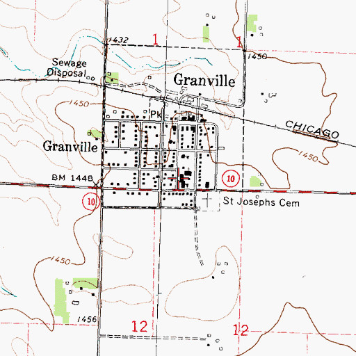 Topographic Map of Spalding Catholic Schools - Granville Center, IA