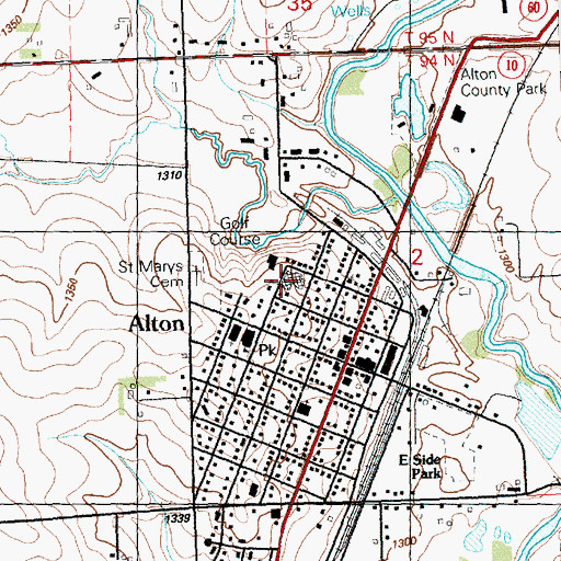 Topographic Map of MOC - Floyd Valley Middle School, IA