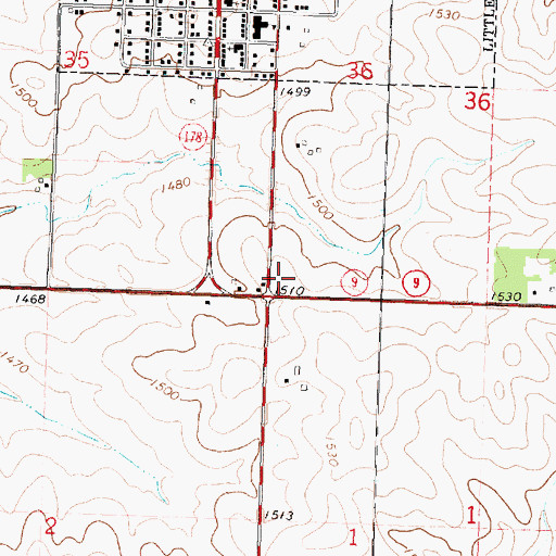 Topographic Map of River of Redrock Park, IA