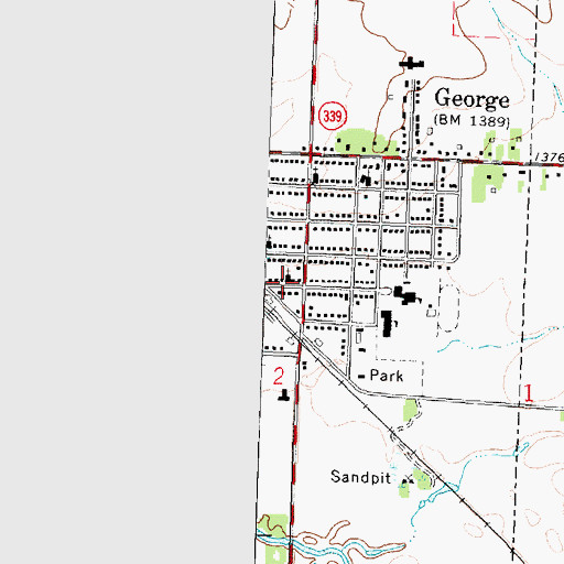 Topographic Map of Tabernacle Baptist Church, IA