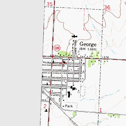 Topographic Map of Immanuel Lutheran Church, IA